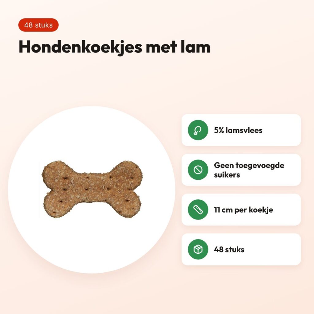 Trixie Biscuit Bones lam 11 cm – hondenkoekjes, 48 stuks – voordelen
