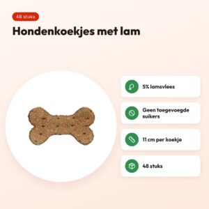 Trixie Biscuit Bones lam 11 cm – hondenkoekjes, 48 stuks – voordelen