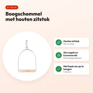 Trixie boogschommel hout 8 x 15 cm – voor kleine siervogels en kromsnavels – voordelen
