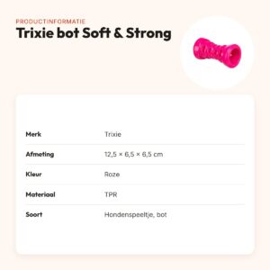 Trixie bot Soft & Strong TPR roze 12,5 x 6,5 x 6,5 cm – hondenspeeltje – productinformatie