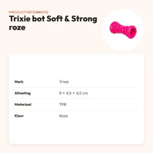 Trixie bot Soft & Strong TPR roze 9 x 4,5 x 4,5 cm – hondenspeeltje – productinformatie