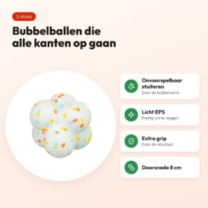 Trixie bubble bal Light & Strong EPS wit/meerkleurig 8 cm – 3 stuks – voordelen
