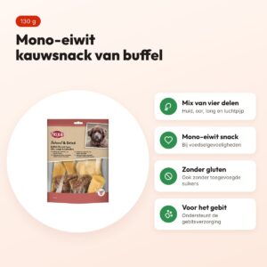 Trixie buffelmix 130 g – mono-eiwit kauwsnack voor honden – voordelen