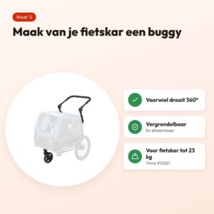 Trixie buggy-ombouwset fietskar #12821 maat S – tot 23 kg – voordelen