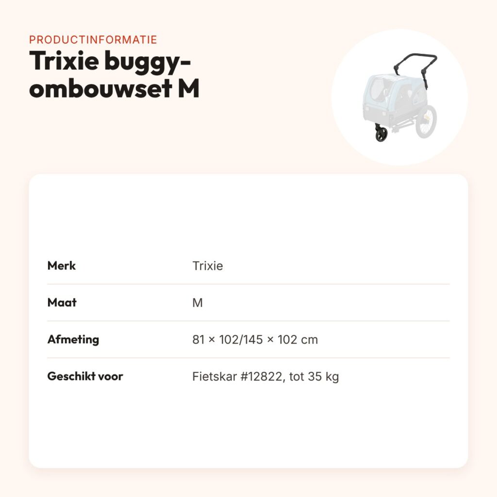 Trixie buggy-ombouwset fietskar #12822 maat M – tot 35 kg – productinformatie