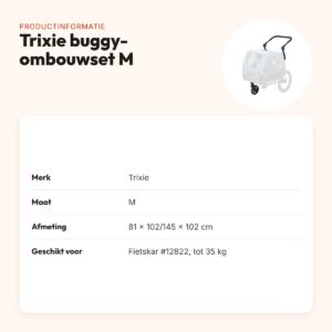 Trixie buggy-ombouwset fietskar #12822 maat M – tot 35 kg – productinformatie