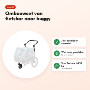 Trixie buggy-ombouwset fietskar #12822 maat M – tot 35 kg – voordelen