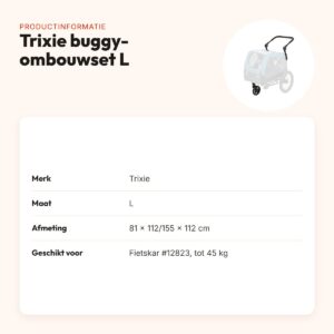 Trixie buggy-ombouwset fietskar #12823 maat L – tot 45 kg – productinformatie