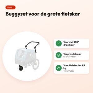 Trixie buggy-ombouwset fietskar #12823 maat L – tot 45 kg – voordelen
