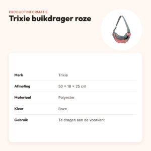Trixie buikdrager voor honden roze 50 x 18 x 25 cm – productinformatie