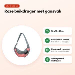 Trixie buikdrager voor honden roze 50 x 18 x 25 cm – voordelen