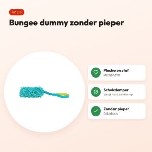 Trixie Bungee dummy polyester petrol 47 cm – zonder pieper – voordelen