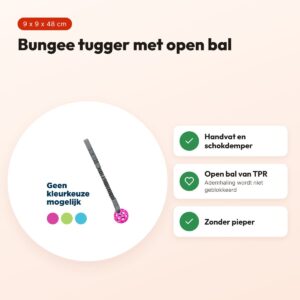 Trixie Bungee Tugger met bal assorti 9 x 9 x 48 cm – zonder pieper – voordelen