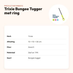 Trixie Bungee Tugger met ring assorti 10 x 10 x 56 cm – zonder pieper – productinformatie