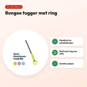 Trixie Bungee Tugger met ring assorti 10 x 10 x 56 cm – zonder pieper – voordelen