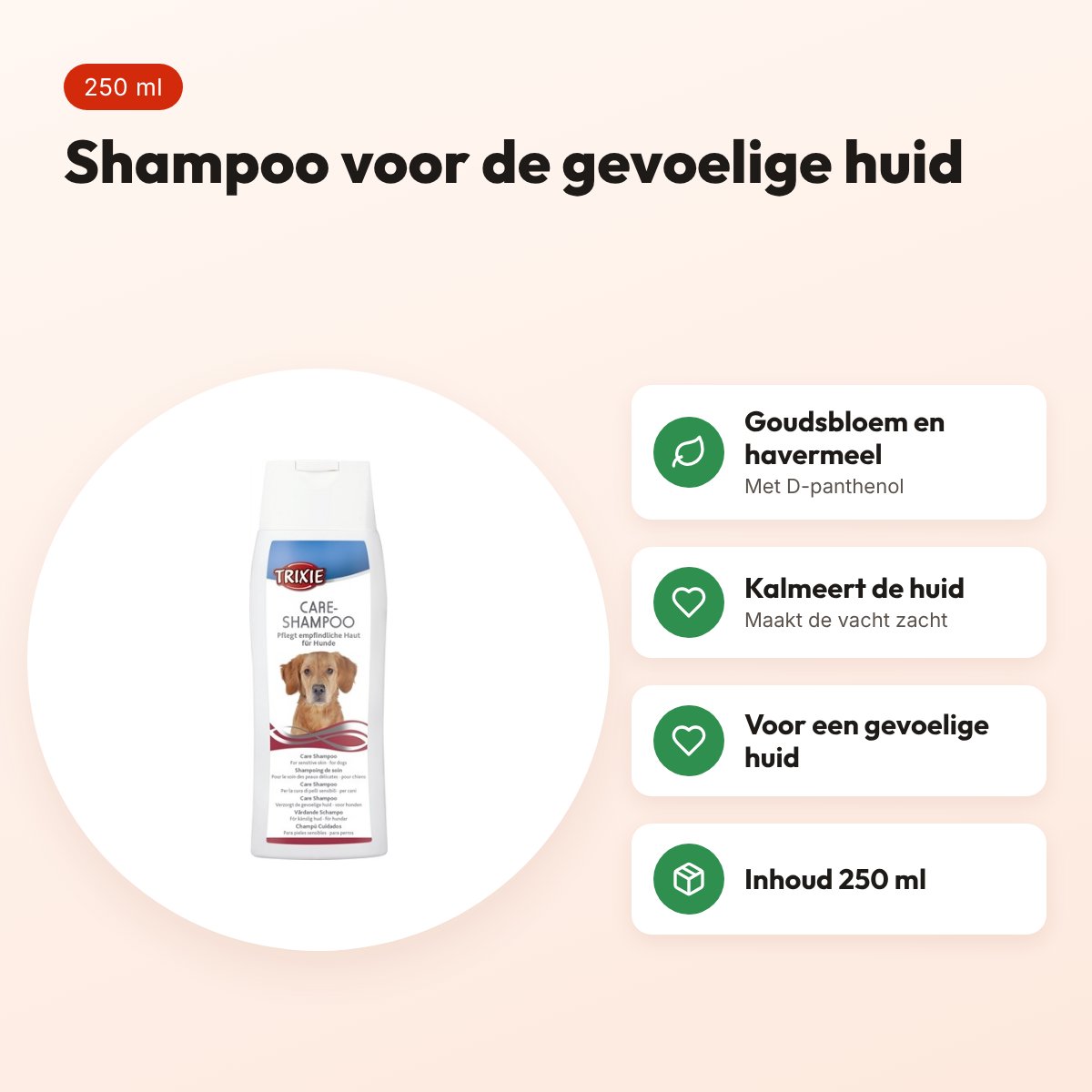 Trixie Care hondenshampoo gevoelige huid 250 ml – goudsbloem en havermeel – voordelen