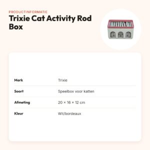 Trixie Cat Activity Rod Box 20 x 16 x 12 cm – wit/bordeaux speelbox – productinformatie