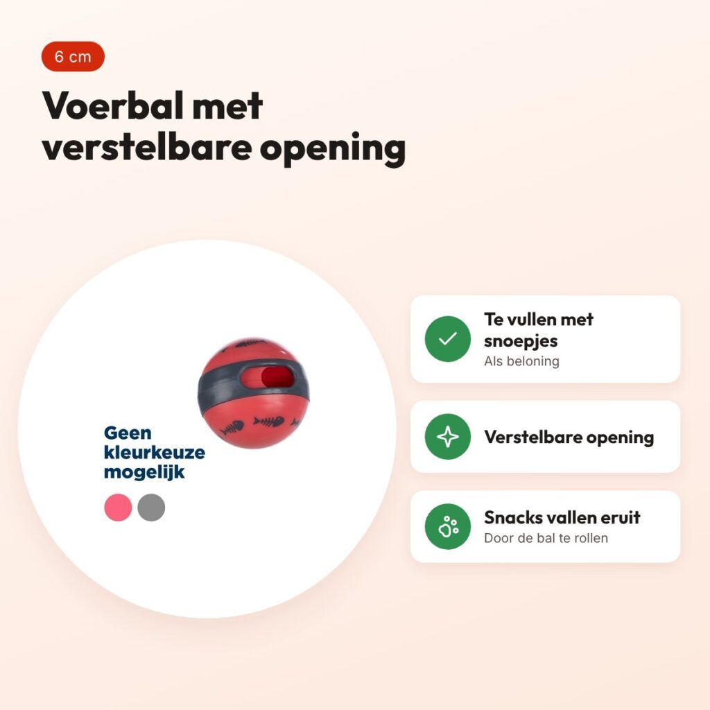 Trixie Cat Activity voerbal kat assorti 6 cm – verstelbare opening – voordelen