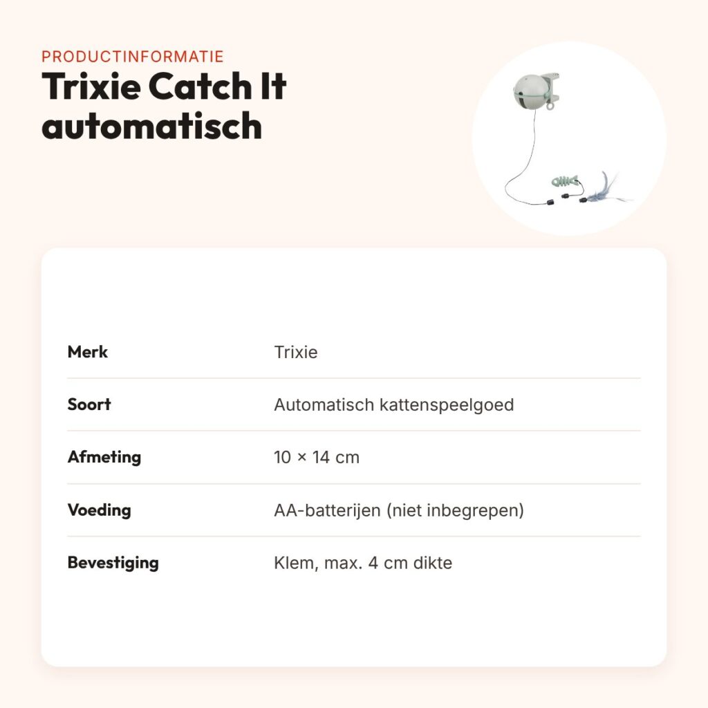 Trixie Catch It automatisch kattenspeelgoed met visje 10 x 14 cm – productinformatie