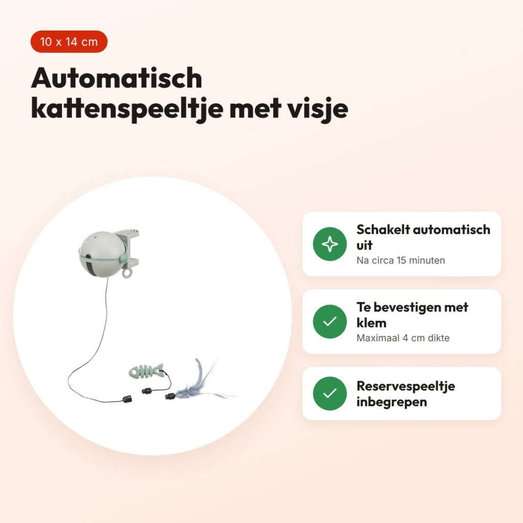 Trixie Catch It automatisch kattenspeelgoed met visje 10 x 14 cm – voordelen