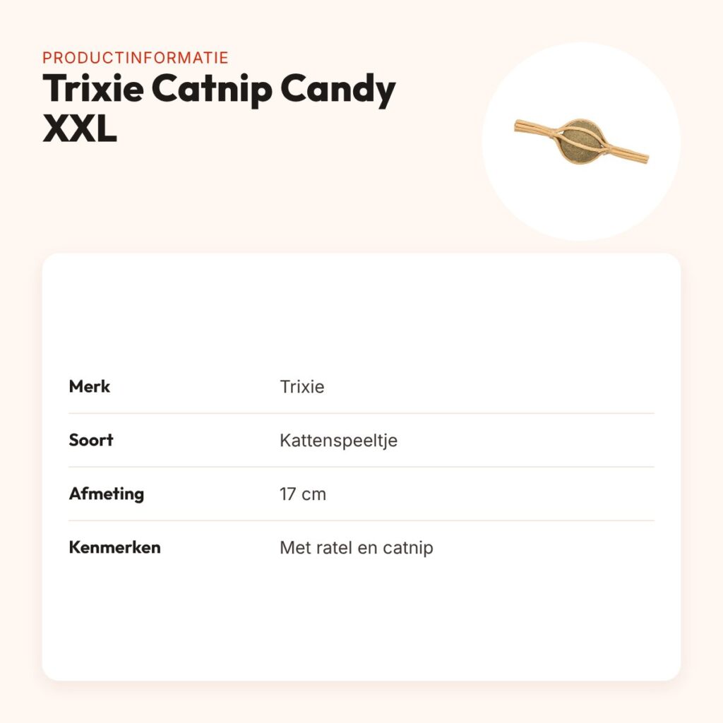 Trixie Catnip Candy XXL 17 cm – kattenspeeltje voor grote katten – productinformatie