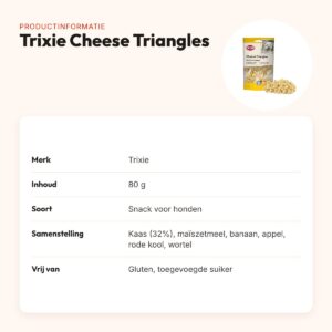 Trixie Cheese Triangles hondensnack met fruit en groenten 80 g – productinformatie