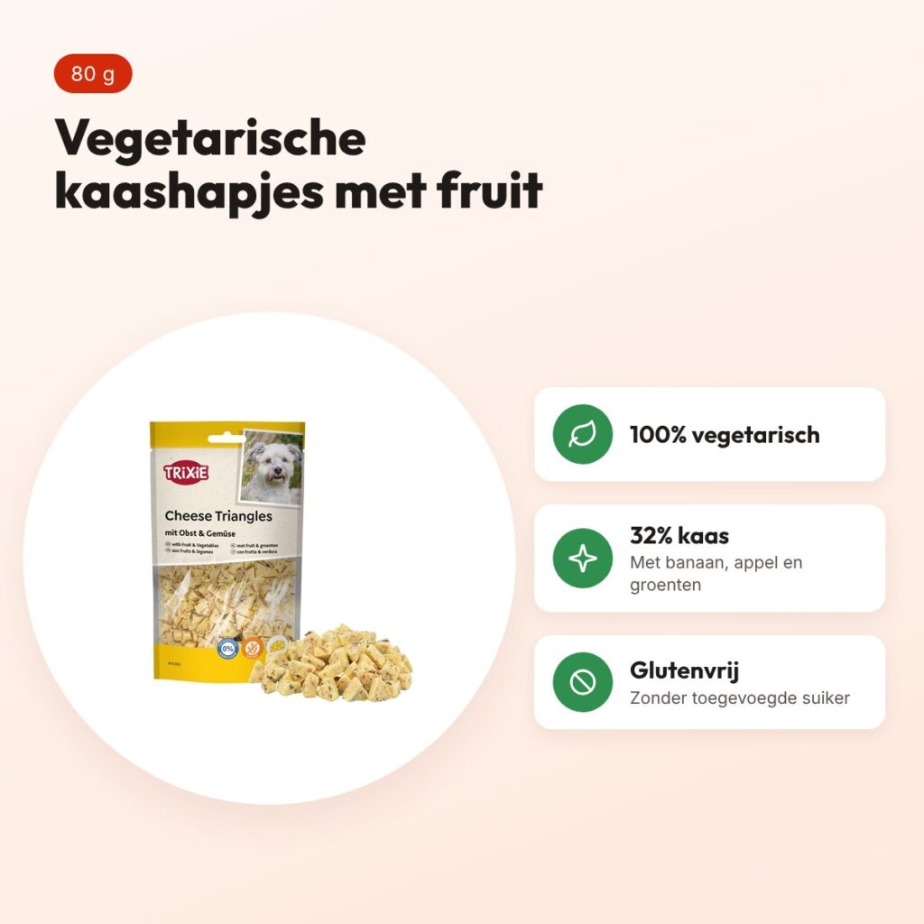 Trixie Cheese Triangles hondensnack met fruit en groenten 80 g – voordelen