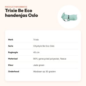 Trixie Citystyle Be Eco hondenjas Oslo jade groen 45 cm – gerecycled – productinformatie