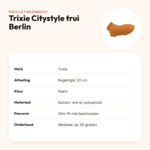 Trixie Citystyle hondentrui Berlin roest 33 cm – slim-fit, met kraag – productinformatie