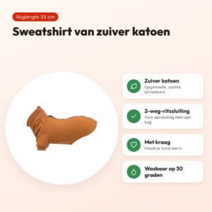 Trixie Citystyle hondentrui sweatshirt Amsterdam roest 33 cm – 100% katoen – voordelen