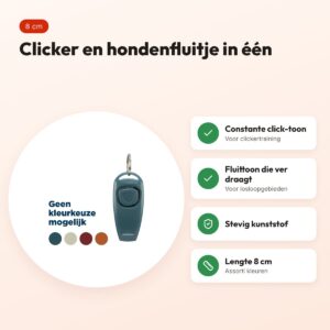 Trixie clicker en hondenfluitje in één, kunststof 8 cm assorti – voordelen