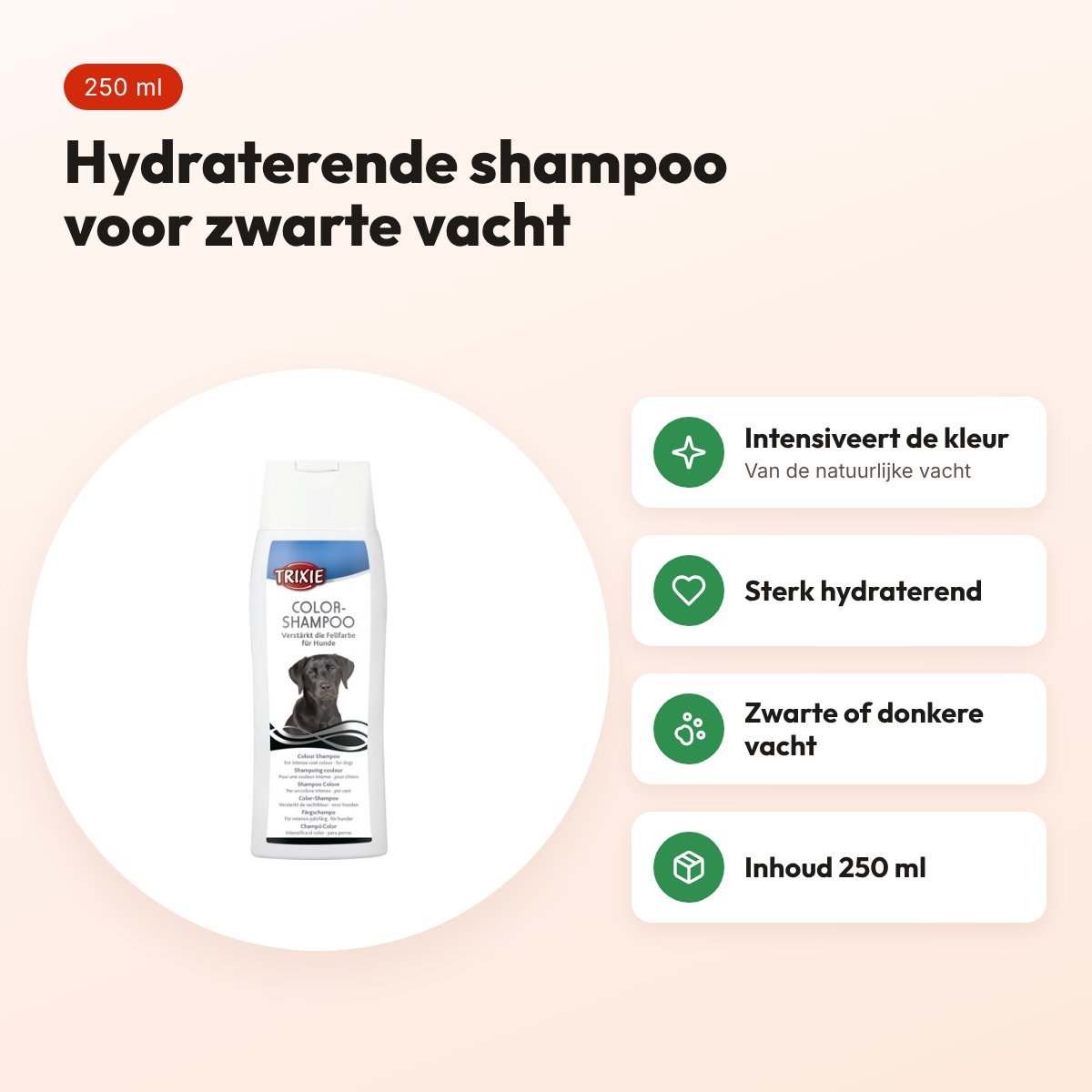 Trixie Color hondenshampoo zwart 250 ml – hydraterend – voordelen