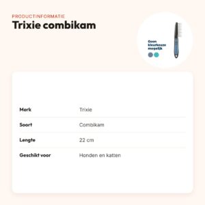 Trixie combikam voor honden en katten 22 cm – ontklitten – productinformatie