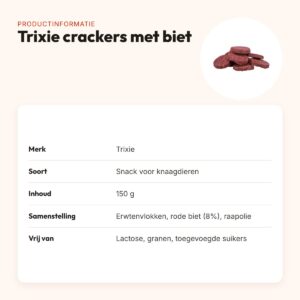 Trixie crackers met biet 150 g – snack voor knaagdieren – productinformatie