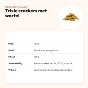Trixie crackers met wortel 150 g – snack voor knaagdieren – productinformatie