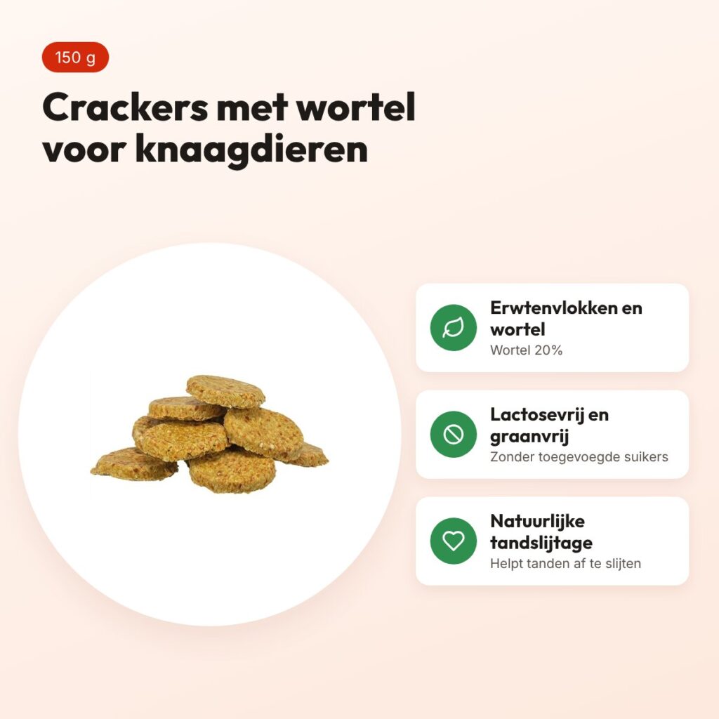 Trixie crackers met wortel 150 g – snack voor knaagdieren – voordelen