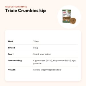 Trixie Crumbies kattensnack met kip 50 g – met taurine – productinformatie