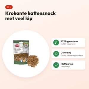 Trixie Crumbies kattensnack met kip 50 g – met taurine – voordelen