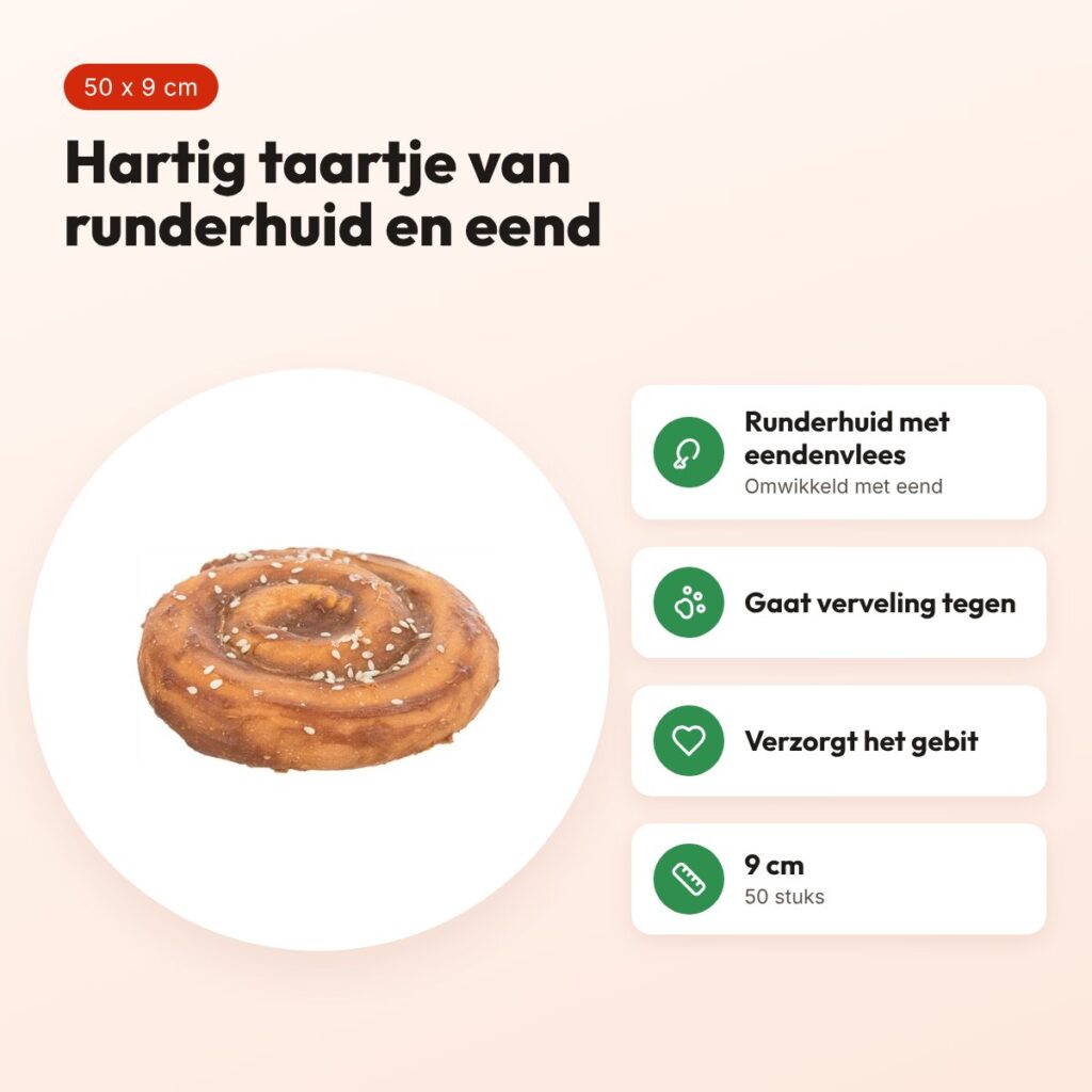 Trixie Denta Fun Chewing Pie 9 cm – runderhuid met eend, 50 stuks – voordelen