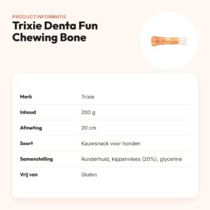 Trixie Denta Fun Chicken Chewing Bone 20 cm 200 g – runderhuid en kip – productinformatie