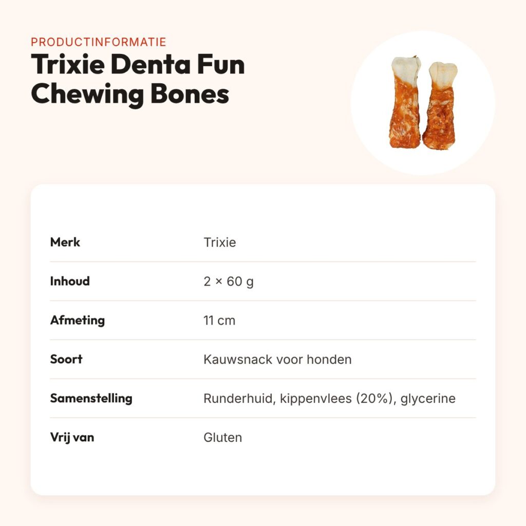 Trixie Denta Fun Chicken Chewing Bones 11 cm 2 x 60 g – kauwbotjes – productinformatie