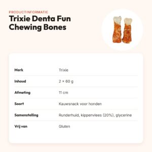 Trixie Denta Fun Chicken Chewing Bones 11 cm 2 x 60 g – kauwbotjes – productinformatie