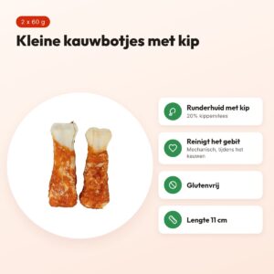 Trixie Denta Fun Chicken Chewing Bones 11 cm 2 x 60 g – kauwbotjes – voordelen