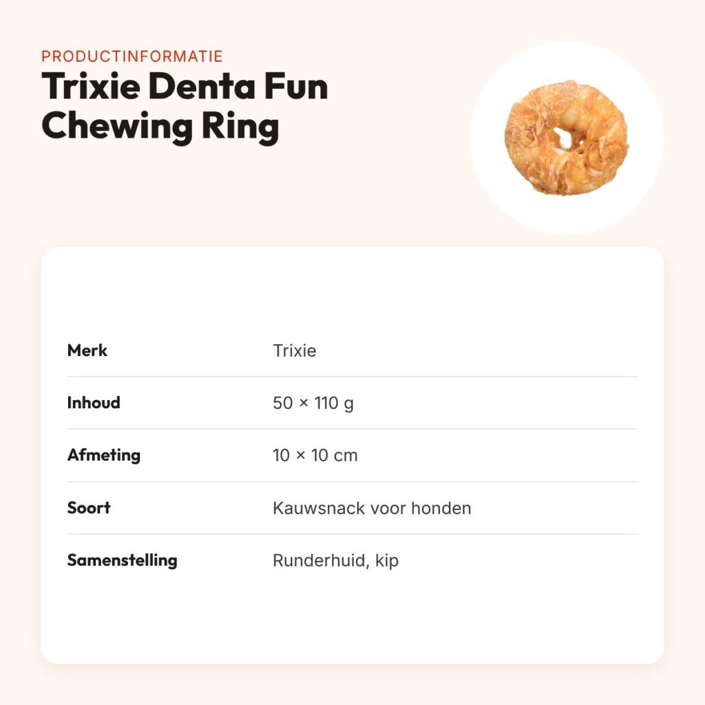 Trixie Denta Fun Chicken Chewing Ring 10 x 10 cm 50 x 110 g – los – productinformatie