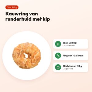 Trixie Denta Fun Chicken Chewing Ring 10 x 10 cm 50 x 110 g – los – voordelen