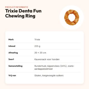 Trixie Denta Fun Chicken Chewing Ring 20 x 20 cm 225 g – grote honden – productinformatie