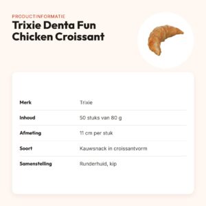 Trixie Denta Fun Chicken Croissant 11 cm – runderhuid met kip, 50 stuks – productinformatie