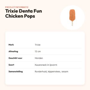 Trixie Denta Fun Chicken Pops met kip en sesam 12 cm – kauwsnack – productinformatie