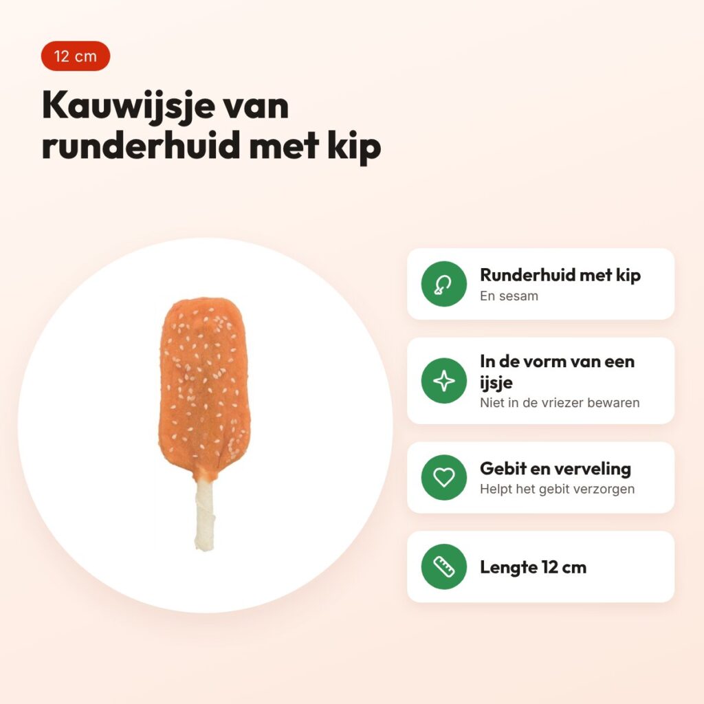 Trixie Denta Fun Chicken Pops met kip en sesam 12 cm – kauwsnack – voordelen