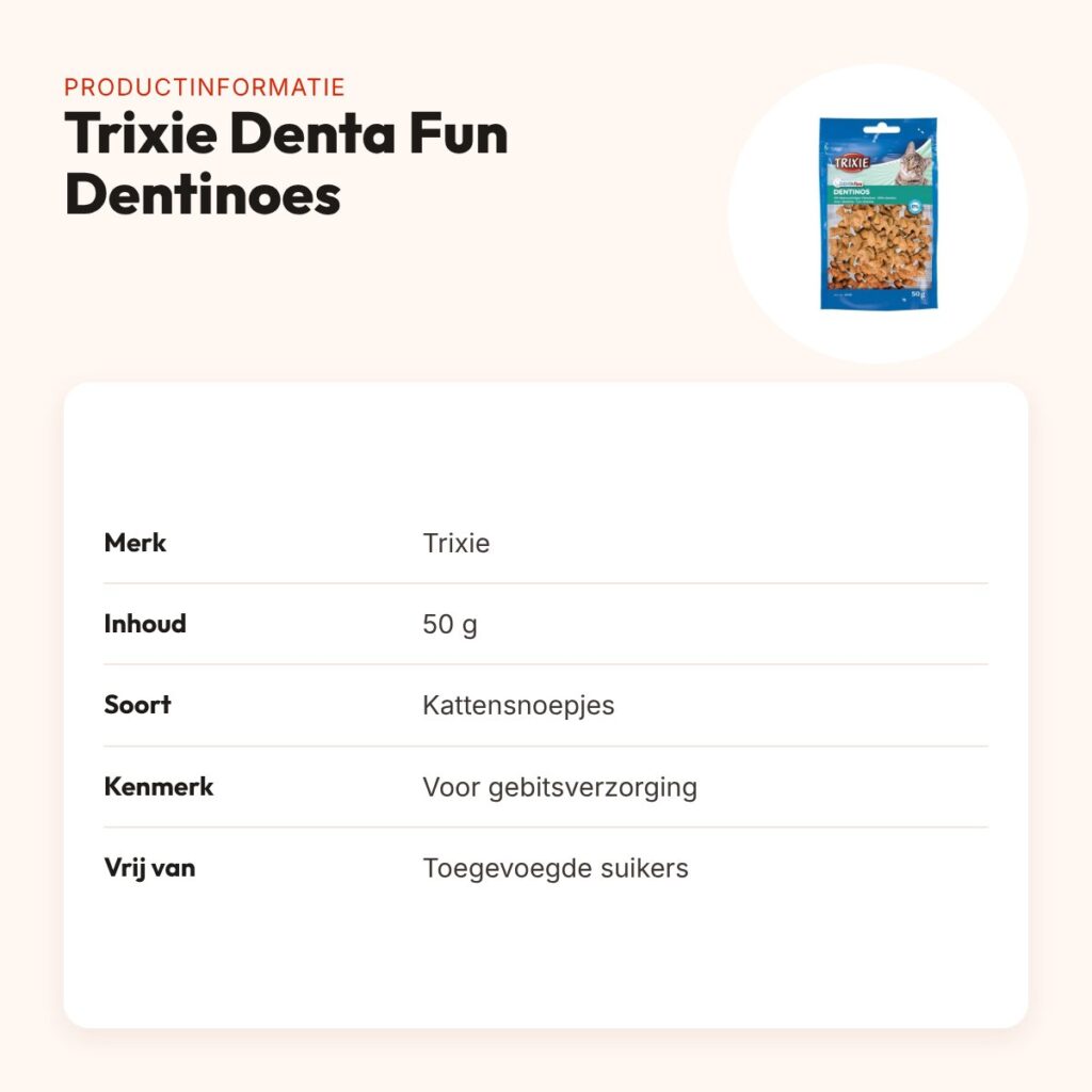 Trixie Denta Fun Dentinoes kattensnoepjes met vitaminen 50 g – productinformatie